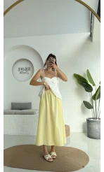 Niobe Lastikli Etek - Sarı - 1254