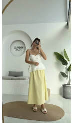 Niobe Lastikli Etek - Sarı - 1254