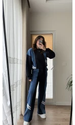 No-1 Denim Tasarım Çizgili Takım