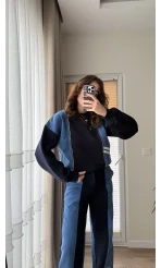 No-1 Denim Tasarım Çizgili Takım