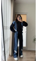 No-1 Denim Tasarım Çizgili Takım