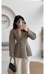 Noah Pile Detay Ceket - Haki - Kod: 7667