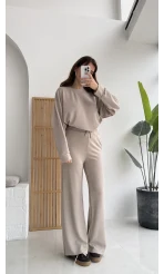 Nora Oys Sweet Pantolon Takım - Bej