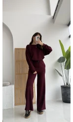 Nora Oys Sweet Pantolon Takım - Bordo