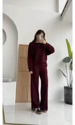 Nora Oys Sweet Pantolon Takım - Bordo