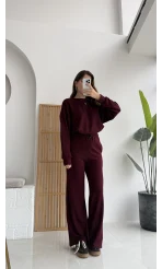 Nora Oys Sweet Pantolon Takım - Bordo