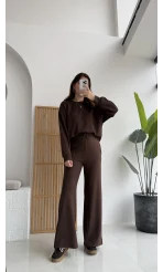 Nora Oys Sweet Pantolon Takım - Kahverengi