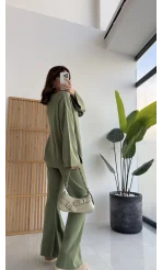 Now V Yaka Triko Takım Çam Yeşili