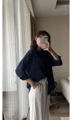 Nude Keten Lacivert Gömlek