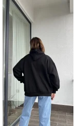 OBB Siyah 3 İplik İçi Polarlı Sweat