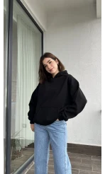 OBB Siyah 3 İplik İçi Polarlı Sweat