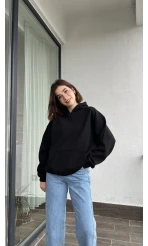 OBB Siyah 3 İplik İçi Polarlı Sweat