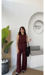 Odella Asimetrik Tunik Takım - Bordo - Kod: 8861