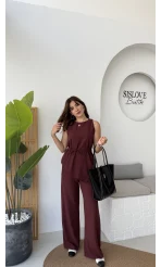 Odella Asimetrik Tunik Takım - Bordo - Kod: 8861