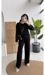 Olbia Uzun Kollu Modal Alt-Üst Takım - Siyah