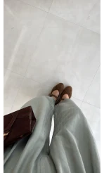 Olıvıa Çizgili Balon Pantolon - Yeşil - Kod: 031748
