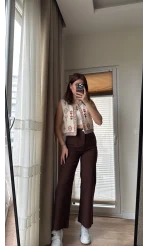 Önü Cepli Tasarım Acı Kahve Jean