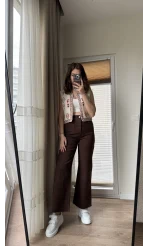 Önü Cepli Tasarım Acı Kahve Jean