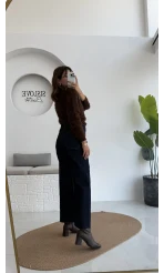 Önü Cepli Tasarım Lacivert Jean Pantolon