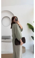 Önü Düğmeli Gömlek - Çağla Yeşili