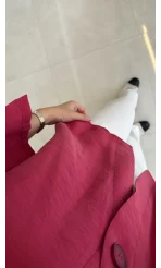 Önü Düğmeli Gömlek - Fuşya - Kod 4961