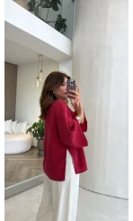 Önü Düğmeli Gömlek - Fuşya - Kod 4961