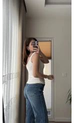Önü Düğmeli Massi Body Beyaz