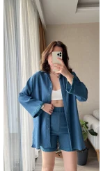 Örgü Model Kimono Şort Takım