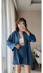 Örgü Model Kimono Şort Takım