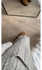 Örgü Uzun Kapüşonlu Kuşaklı Hırka