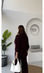 Oriana Ceket Pantolon Takım - Mürdüm - Kod: 7027-4028