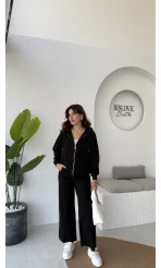 Oriana Ceket Pantolon Takım - Siyah - Kod: 7027-4028