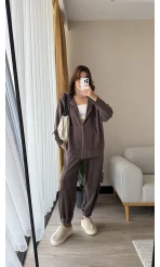 Orj Oysh Kumaş Eşofman Takımı Acı Kahve
