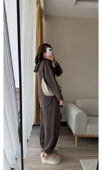 Orj Oysh Kumaş Eşofman Takımı Acı Kahve