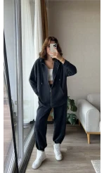 Orj Oysh Kumaş Eşofman Takımı Füme