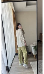 Oversize Krem Gofre Kumaş Gömlek