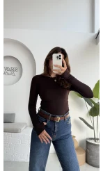 Oys Acı Kahve Parmak Geçmeli Body