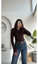 Oys Acı Kahve Parmak Geçmeli Body