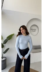 Oys Bebe Mavisi Parmak Geçmeli Body