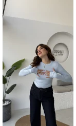 Oys Bebe Mavisi Parmak Geçmeli Body