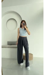 Oys Crop Halter Yaka Bebe Mavisi