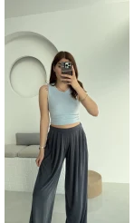 Oys Crop Halter Yaka Bebe Mavisi