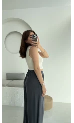 Oys Crop Halter Yaka Beyaz