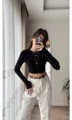 Oys CROP Parmak Geçmeli Siyah