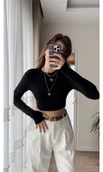 Oys CROP Parmak Geçmeli Siyah