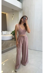 Oys Crop Takım - Gül Kurusu - Kod: 4122