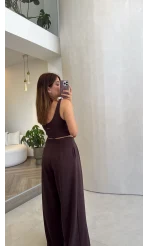 Oys Crop Takım - Kahverengi - Kod: 4122