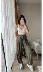 Oys Haki Dökümlü Şalvar Pantolon