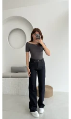 Oys Kayık Yaka T-Shirt Antrasit