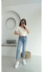 Oys Kayık Yaka T-Shirt Beyaz